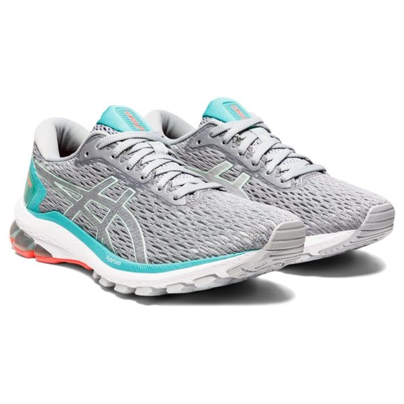 ASICS WOMEN'S GT-1000 9 RUNNING SHOES, 8, PIEDMONT GREY/BIO MINT - Picture 3 of 6